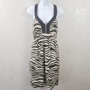 Banana Republic Zebra Print Halter Dress